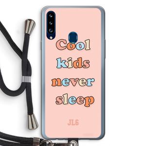 Cool Kids Never Sleep: Samsung Galaxy A20s Transparant Hoesje met koord