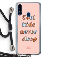 Cool Kids Never Sleep: Samsung Galaxy A20s Transparant Hoesje met koord