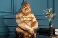 Decoratief Gorilla-figuur KONG 40cm goud handgemaakt metalen sculptuur - 41687 - thumbnail