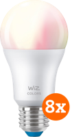 WiZ Smart lamp 8-pack - Gekleurd en Wit Licht - E27