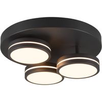 LED Plafondlamp - Plafondverlichting - Trion Franco - 25.5W - Warm Wit 3000K - 3-lichts - Dimbaar - Rond - Mat Antraciet - thumbnail