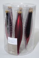 6 kerstpegels ossenbloed glans-mat - Ksd