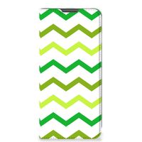 Motorola Moto G22 Hoesje met Magneet Zigzag Groen - thumbnail