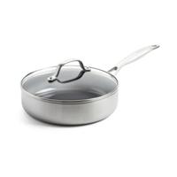 GreenPan Geneva hapjespan 24cm met deksel Pan Zilver
