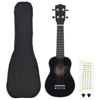 VidaXL Ukuleleset met tas voor kinderen sopraan 23'' zwart