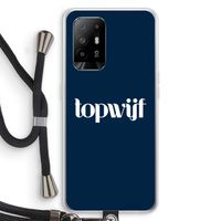 Topwijf Navy: Oppo A95 5G Transparant Hoesje met koord