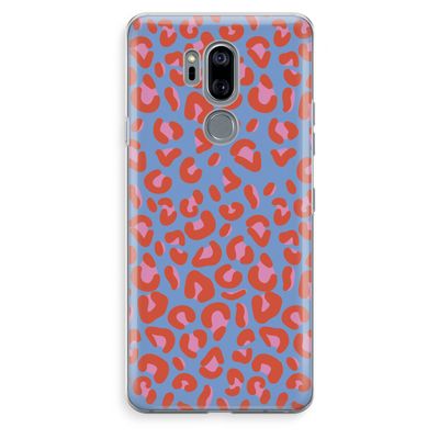 Leopard blue: LG G7 Thinq Transparant Hoesje