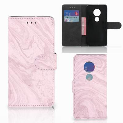 Motorola Moto G7 Play | Bookcase | Marble Pink - Origineel Cadeau Vriendin