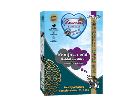 Renske vers hondenvoer konijn met eend graanvrij 375 gram