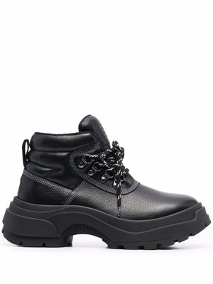Maison Margiela bottines en cuir à lacets - Noir