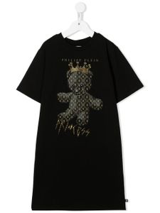 Philipp Plein Junior robe à imprimé Teddy Bear - Noir