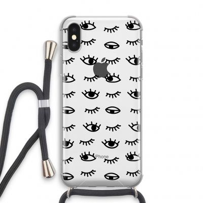 Eye pattern #2: iPhone XS Transparant Hoesje met koord