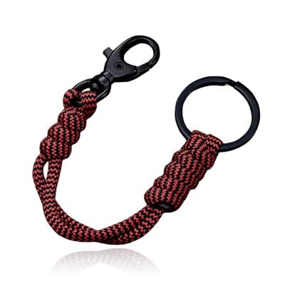 Paracord Karabijnsluiting & Sleutelring - Red Black
