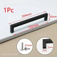 Zwart Vierkant Meubelhandvat - Aluminiumlegering | Verschillende Maten | Inclusief Schroeven