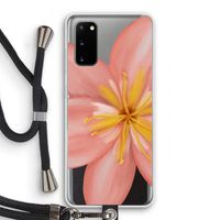 Pink Ellila Flower: Samsung Galaxy S20 Transparant Hoesje met koord
