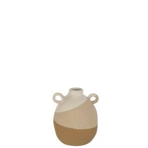 J-Line vaas Oor - keramiek- beige|lichtbruin - small - Ø 16 cm