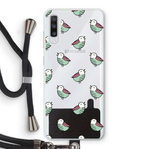 Vogeltjes: Samsung Galaxy A70 Transparant Hoesje met koord