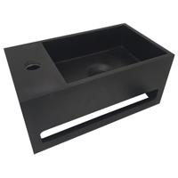 Wiesbaden Julia Mat Zwart Fontein Links 35x20x16cm Solid Surface