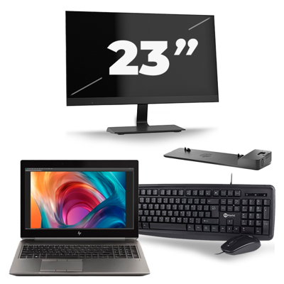 HP ZBook 15 G6 - Intel Core i9-9e Generatie - 15 inch - 16GB RAM - 256GB SSD - Windows 11 Home + 1x 23 inch Monitor