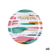 Eetbord Quid Acuarela Wit Bioplastic Ø 25 cm (12 Stuks)