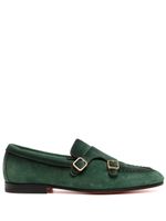 Santoni chaussures en daim à double boucles - Vert