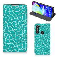 Motorola Moto G8 Power | Bookcase | Cracks Blue