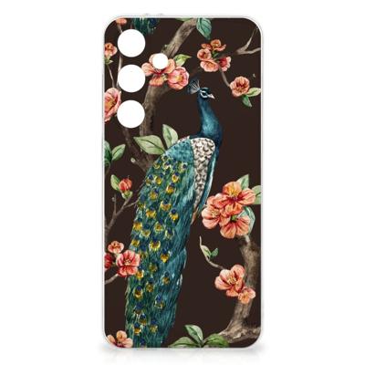 Samsung Galaxy S24 FE | TPU Hoesje | Pauw met Bloemen Samsung Galaxy S24 FE | TPU Hoesje | Pauw met Bloemen