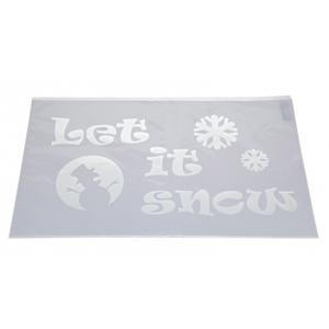 Kerst raamsjabloon - Let it snow tekst plaatjes - 54 cm - raamdecoratie - raamversiering