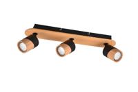 Trio Plafondlamp hout met zwartAruni 3-lichts - 801100332