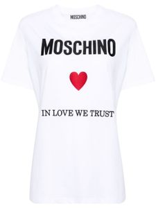 Moschino t-shirt In Love We Trust en coton - Blanc