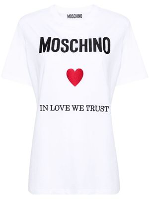 Moschino t-shirt In Love We Trust en coton - Blanc