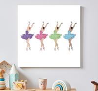 Canvas schilderij kinderen Kleurrijke balletdansers Canvas schilderij kinderen Kleurrijke balletdansers
