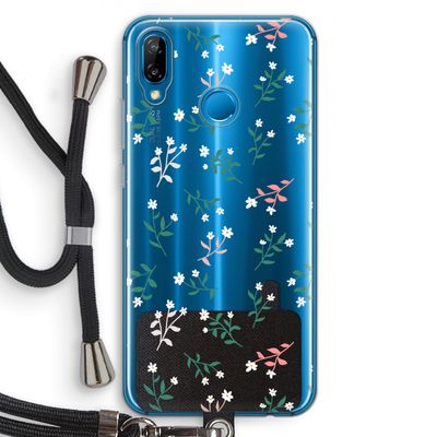 Small white flowers: Huawei P20 Lite Transparant Hoesje met koord