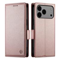 Lunso iPhone 17 Pro Max hoesje - PU leren Bookcase met ruimte voor pasjes - Rose Goud Lunso iPhone 17 Pro Max hoesje - PU leren Bookcase met ruimte voor pasjes - Rose Goud