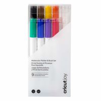 Cricut Joy™ Aquarellstiften & -pinsel, 9er Stiftset Groen, Blauw, Violet, Rood, Zwart, Bruin, Geel, Oranje