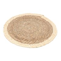 Placemat - D38 cm - gevlochten stro - beige - bohemian style