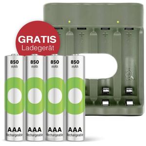 GP Aktion Gratis Ladegerät USB-Modell Ladegerät GP B441 inkl. 4x AAA-Akku Oplaadbare AAA batterij (potlood) NiMH 850 mAh 1.2 V 1 set(s)