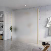 Fortifura Galeria Vrijstaande Inloopdouche - 180x200cm - Glas mat - antikalk - 8mm veiligheidsglas - 2 zijwanden 30cm - wandsteunen en hoekprofielen - Geborsteld Messing PVD (Goud) SW927770 2x/SW797933/SW797931 2x/SW798731 2x Fortifura Galeria Vrijstaande Inloopdouche - 180x200cm - Glas mat - antikalk - 8mm veiligheidsglas - 2 zijwanden 30cm - wandsteunen en hoekprofielen - Geborsteld Messing PVD (Goud) SW927770 2x/SW797933/SW797931 2x/SW798731 2x