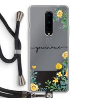 Gele bloemen: OnePlus 8 Transparant Hoesje met koord