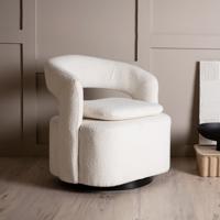 Nohr Draaifauteuil 'Soledad' Bouclé, kleur Wit Nohr Draaifauteuil 'Soledad' Bouclé, kleur Wit