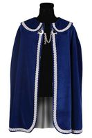 Prinsenmantel lang blauw zilver