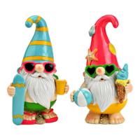 Wurm tuinkabouter set zomer - magnesia - 17 x 11 - kleurrijk - tuinbeeld