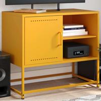 Tv-meubel 68x39x60,5 cm staal mosterdgeel - thumbnail