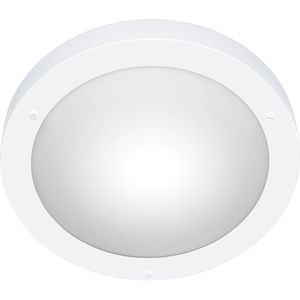 LED Plafondlamp - Badkamerlamp - Trion Condi - Opbouw Rond - Spatwaterdicht IP44 - E27 Fitting - Mat Wit Aluminium - Ø310mm