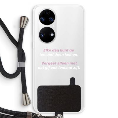 gij zijt ook iemand: Huawei P50 Transparant Hoesje met koord