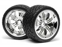 Mounted phaltline tyre 140x70mm on tremor wheel chrome - thumbnail