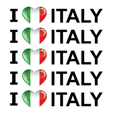 Sticker - 6x - I love Italy - 19 x 4 cm - Italie - landenthema