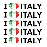 Sticker - 6x - I love Italy - 19 x 4 cm - Italie - landenthema