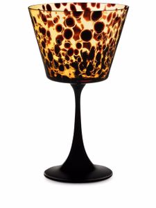 Dolce & Gabbana verre à vin à motif léopard - Marron