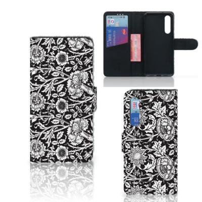 Xiaomi Mi 9 SE Hoesje Black Flowers Xiaomi Mi 9 SE Hoesje Black Flowers